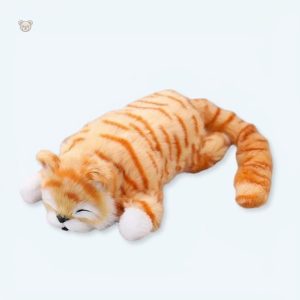 Peluche chat tigré orange douce pour câlins d'enfant