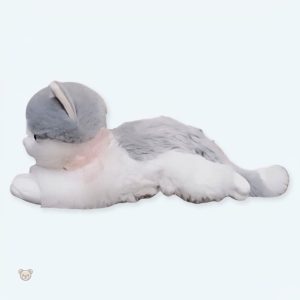 Peluche chaton gris doux et câlin pour enfants