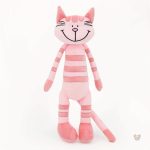Peluche chaton rose tigré douce pour enfant