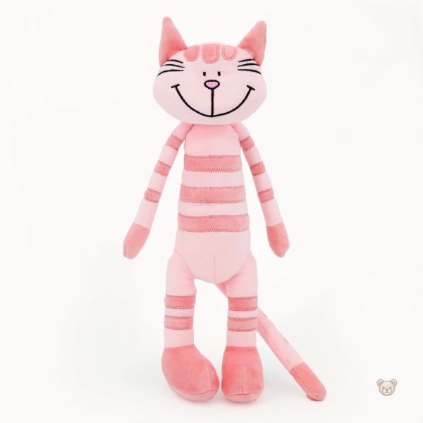 peluche-chaton-rose-tigre-douce-caline-enfant-jouet-1 Peluche chaton rose tigré douce pour enfant