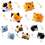 Peluche réversible chat coloré