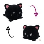 Peluche chat à deux faces colorées