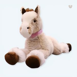 Peluche cheval beige doux pour enfants