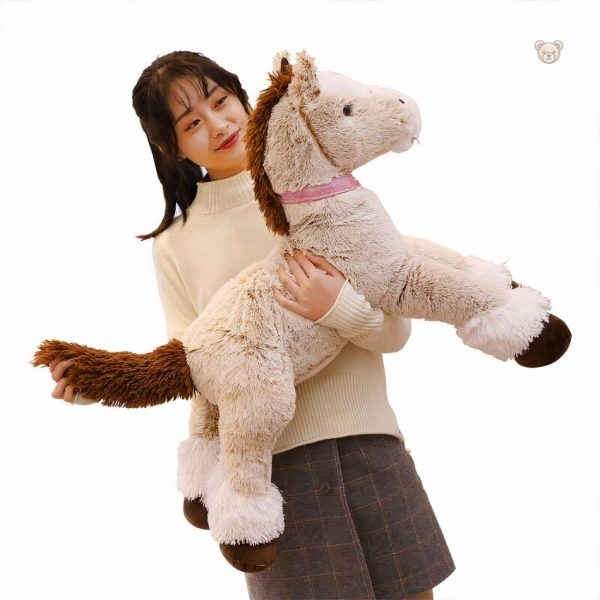 Peluches en forme de cheval beige pour les petits