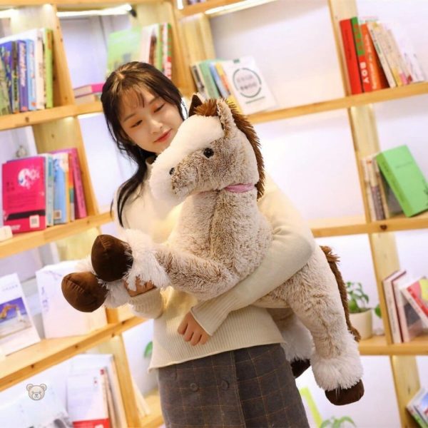 Peluche douce cheval, compagnon de couchage