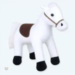 Peluche cheval blanc doux pour enfant, parfait pour câlins