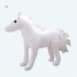 Peluche cheval blanc doux pour enfant rêveur