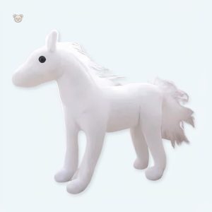 Peluche cheval blanc doux pour enfant rêveur
