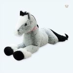 Peluche cheval bleu gris douillet pour enfant