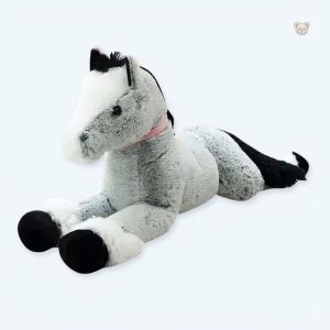 Peluche cheval bleu gris douillet pour enfant