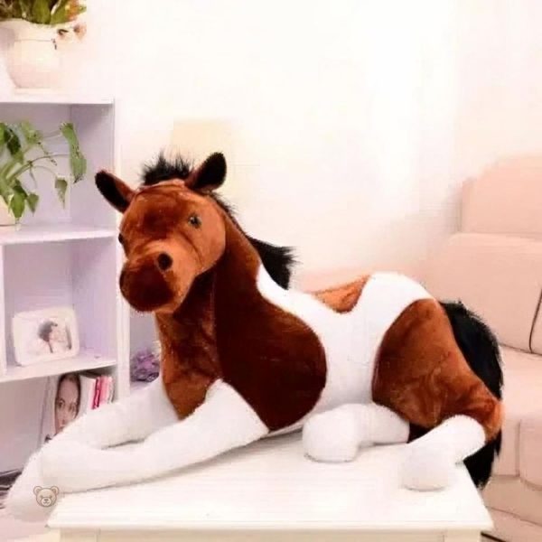 Cheval en peluche doux, parfait pour des moments de tendresse