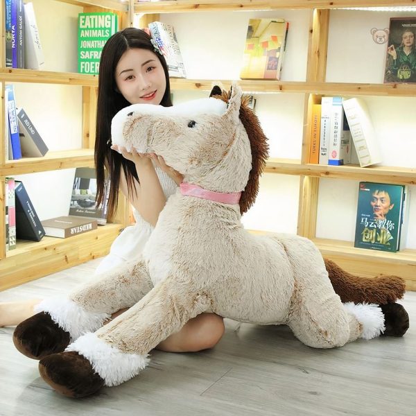 Peluche d'animal en forme de cheval, idéale pour les tout-petits