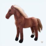 Peluche cheval marron doux pour enfant