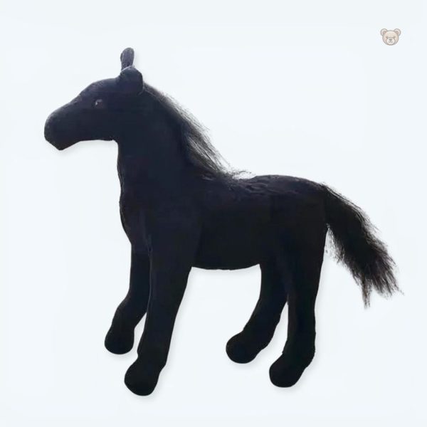 peluche-cheval-noir-doux-adorable-animal-calin-enfant-1 Peluche cheval noir doux pour câlins d'enfants