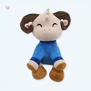 Peluche chèvre douce pour enfants, câline et laineuse