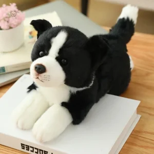 Peluche chien Border collie douce et câline