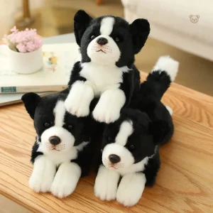 Jouet en peluche représentant un adorable Border collie