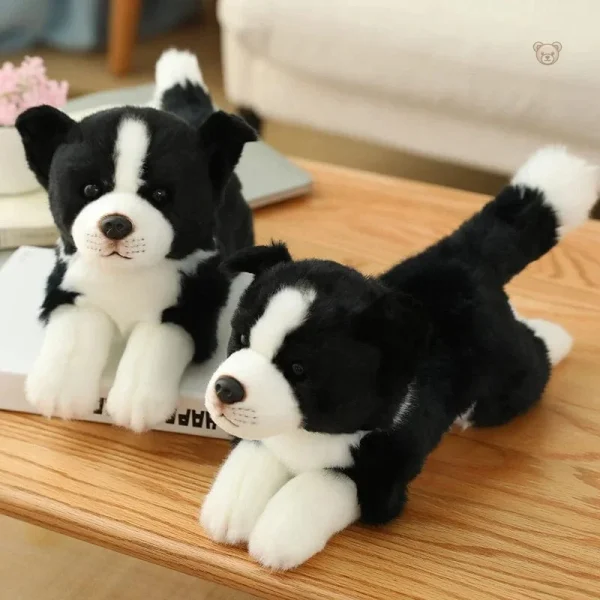 Peluche réaliste de chien, idéal pour les amateurs de Border collie