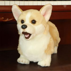 Chien en peluche doux, parfait pour une ambiance cosy