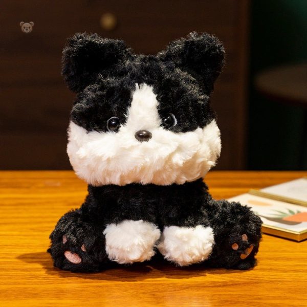 peluche-chien-fourrure-epaisse-mignonne-noir-1 Peluche chien noir à fourrure épaisse et mignonne