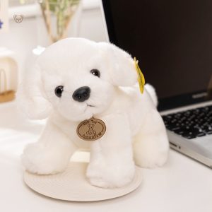 Peluche golden retriever blanc douce et câline