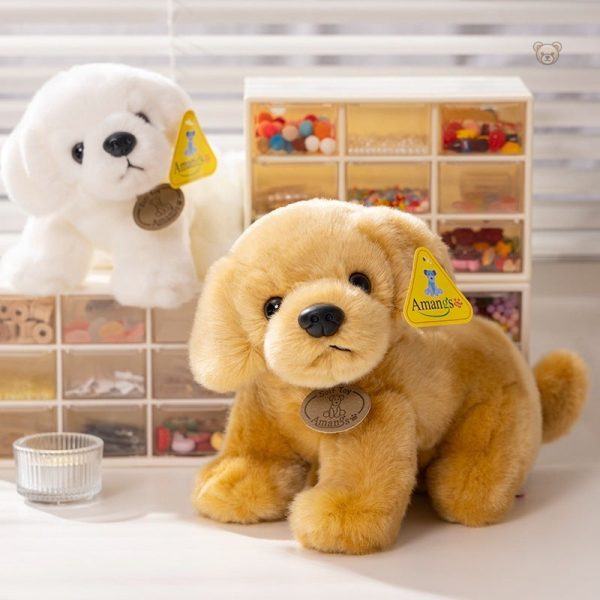 Peluches de chien : golden retriever en version blanche