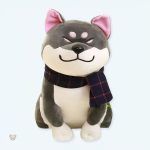 Peluche chien gris doux pour enfant, idéal compagnon de chambre