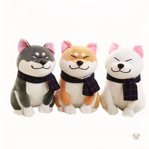 Compagnon peluche chien gris, doux et réconfortant pour les enfants
