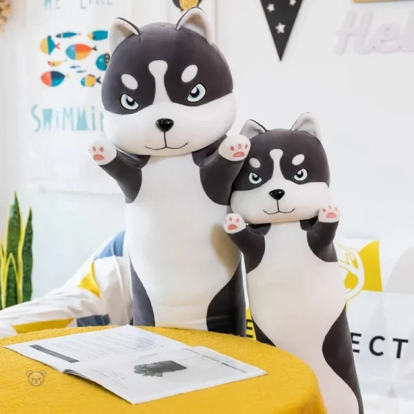 Peluche husky longue, idéale pour les enfants