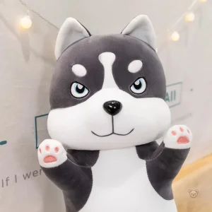 Husky en peluche, compagnon de jeu et de douceur
