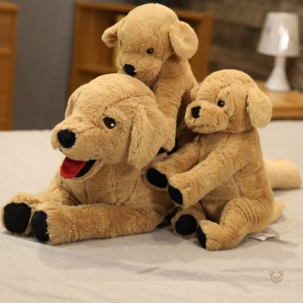 peluche-chien-labrador-marron-1 Peluche chien labrador marron douce et câline