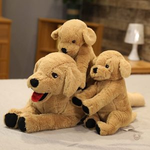 Peluche labrador marron, compagnon idéal pour les enfants