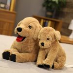 Chien labrador en peluche, couleur marron chaleureux