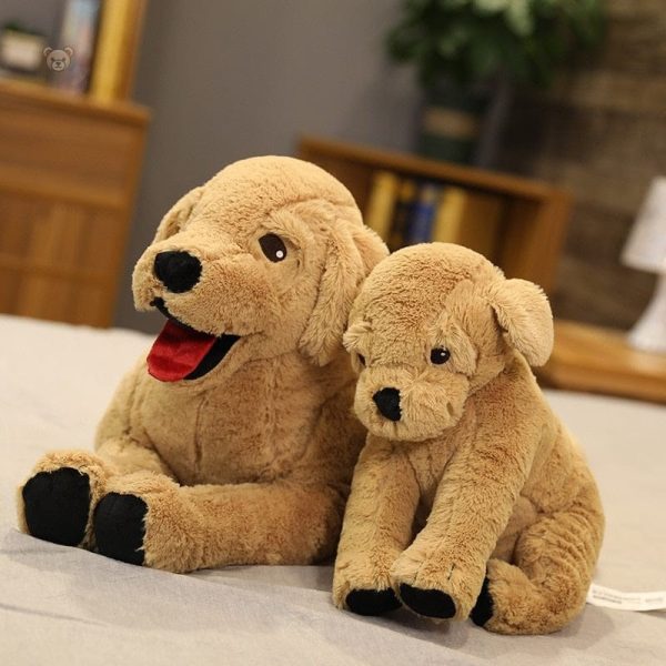 Chien labrador en peluche, couleur marron chaleureux