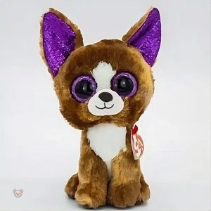 Doudou chien marron, peluche douce pour chambre d'enfant