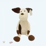 Peluche chien marron doux pour enfant, idéal pour câlins