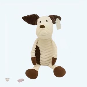 Peluche chien marron doux pour enfant, idéal pour câlins