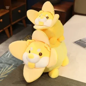 Peluche adorable de shiba inu, style fruit banane