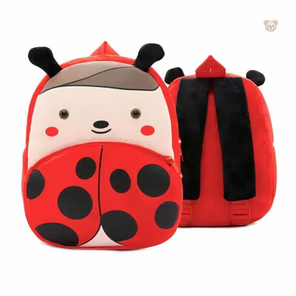 Sac à dos en peluche coccinelle amusant et coloré