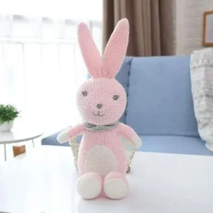 Peluche lapin rose douce pour Pâques