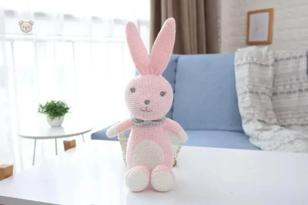 peluche-cochet-lapin-tout-rose-1 Peluche lapin rose douce pour Pâques