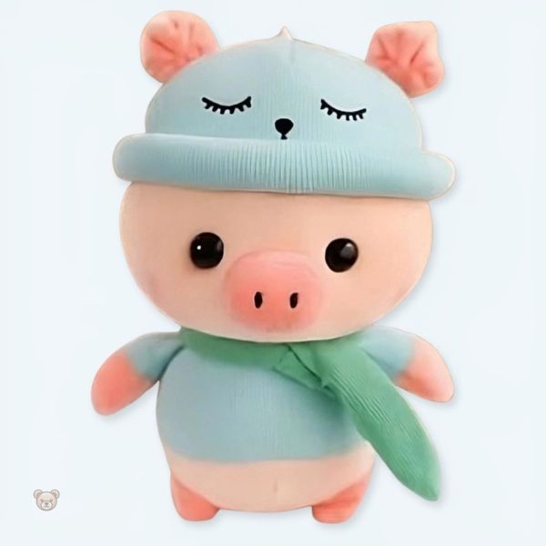 peluche-cochon-bleu-calin-enfant-doux-et-amusant-1 Peluche cochon bleu douce et câline pour enfants