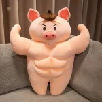 Peluche cochon bodybuildé brun