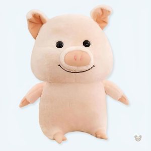 Peluche cochon joyeux rose douce pour câlins d'enfants