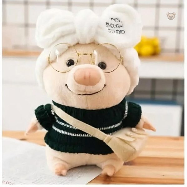 Cadeau enfant peluche cochon noir, design élégant et douillet