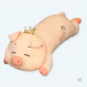 Peluche cochon roi avec couronne pour chambre d'enfant