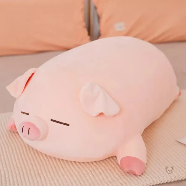 peluche-cochon-rose-allonge-qui-dort-1