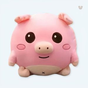 Peluche cochon rose douce pour câlins d'enfants timides