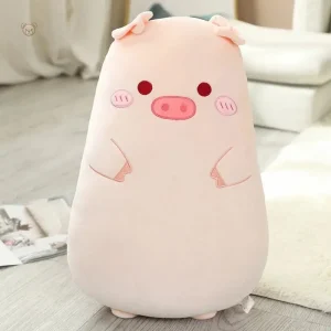 Peluche cochon squishmallow rose pâle aux yeux ronds