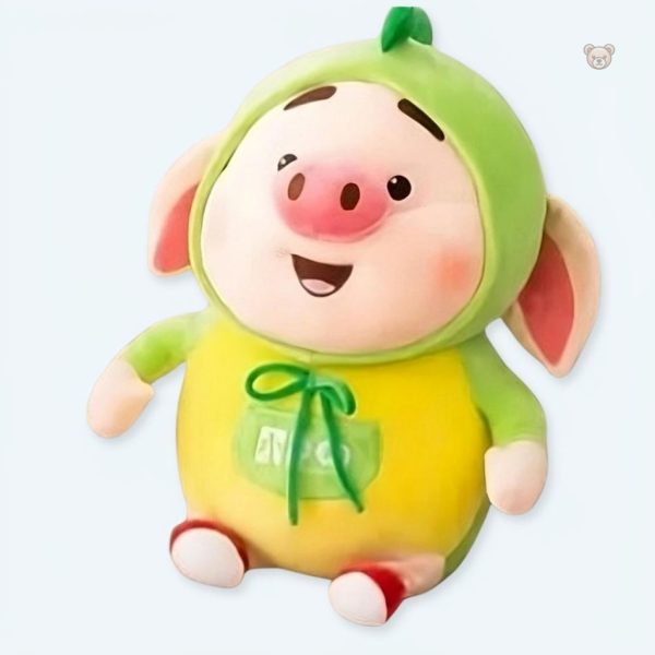 peluche-cochon-vert-kawaii-douillet-salon-decoratif-1 Peluche cochon vert kawaii douillet pour décoration intérieure